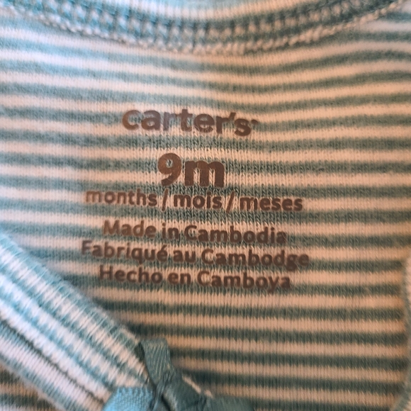 (1643) Carters 9 Month old Onesie,  Color: Blue Stripes - Picture 5 of 11